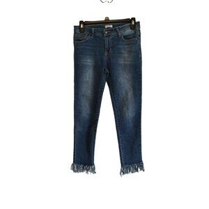 Bebe girls‎ dark wash frey hem jeans